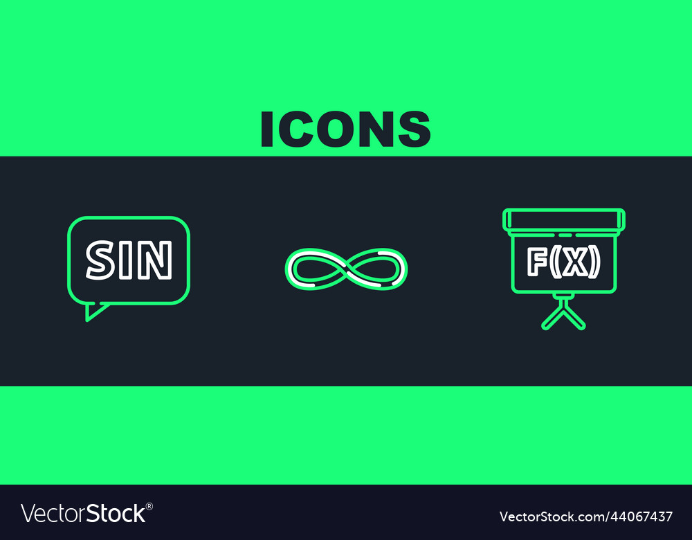 Set line chalkboard mathematics function sine vector image Set line chalkboard mathematics function sine