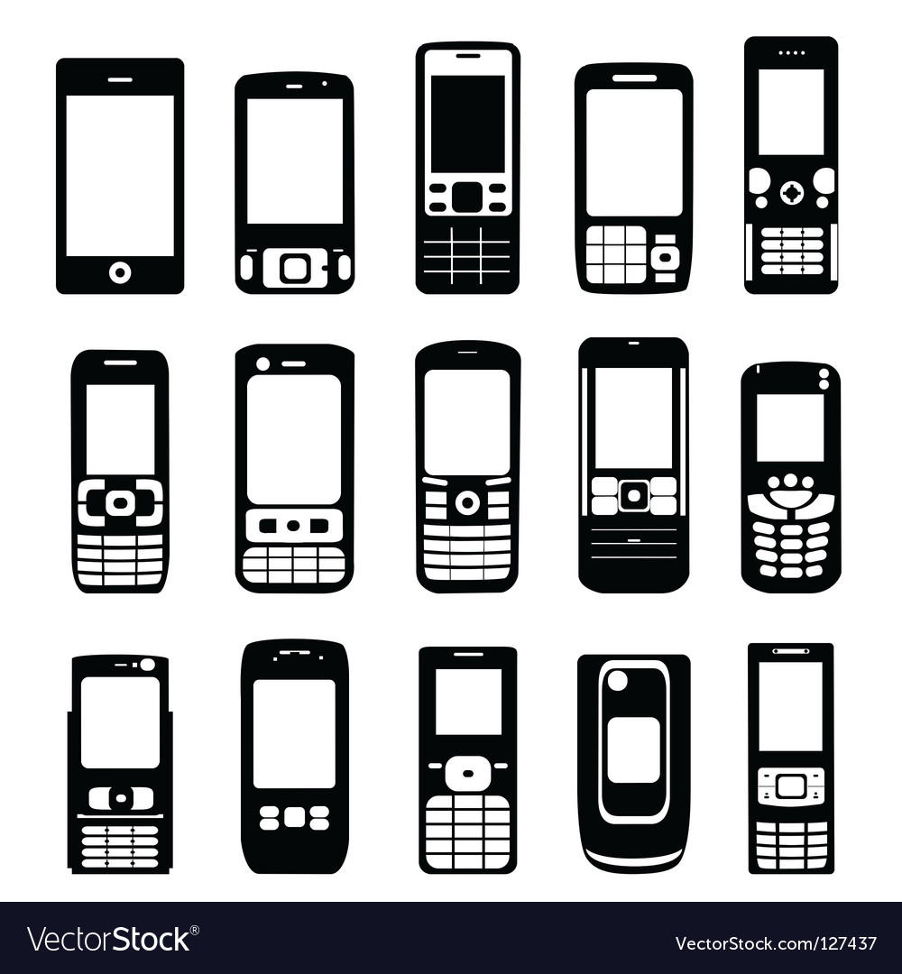 Set of mobile phone Royalty Free Vector Image VectorStock
