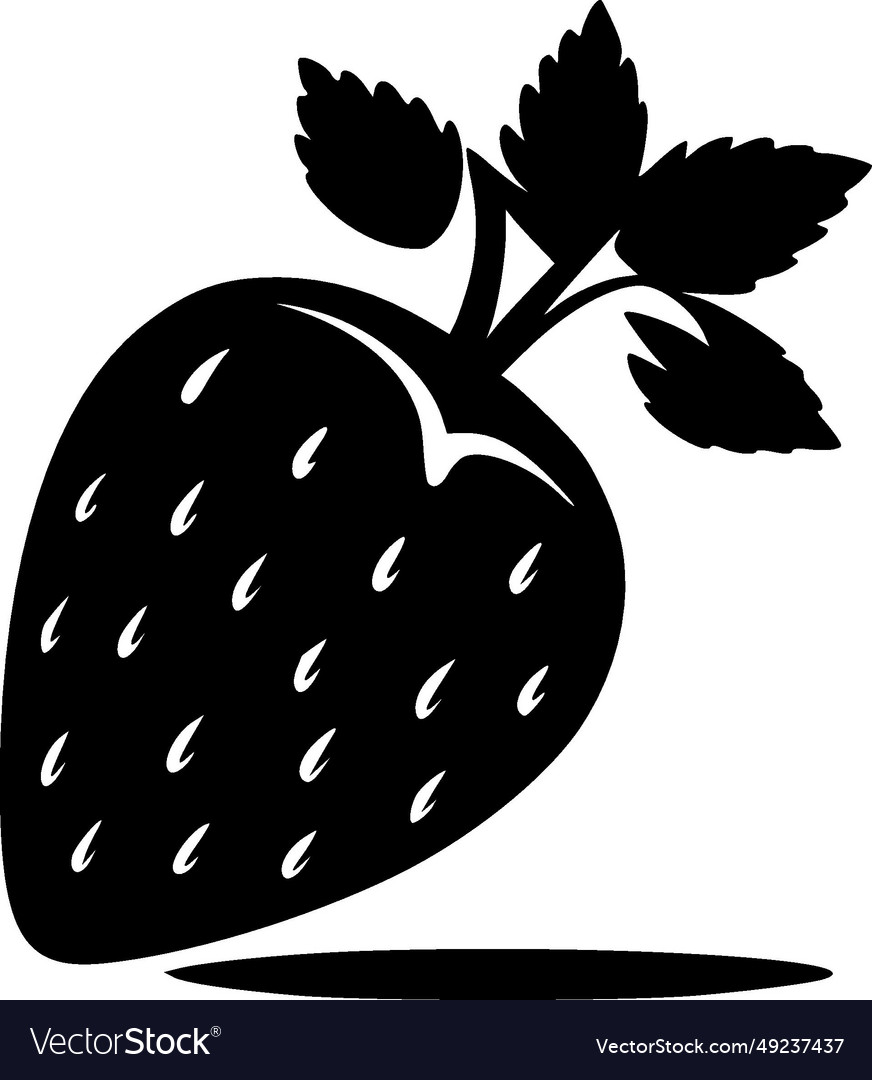 Strawberry - black and white isolated icon Vector Image