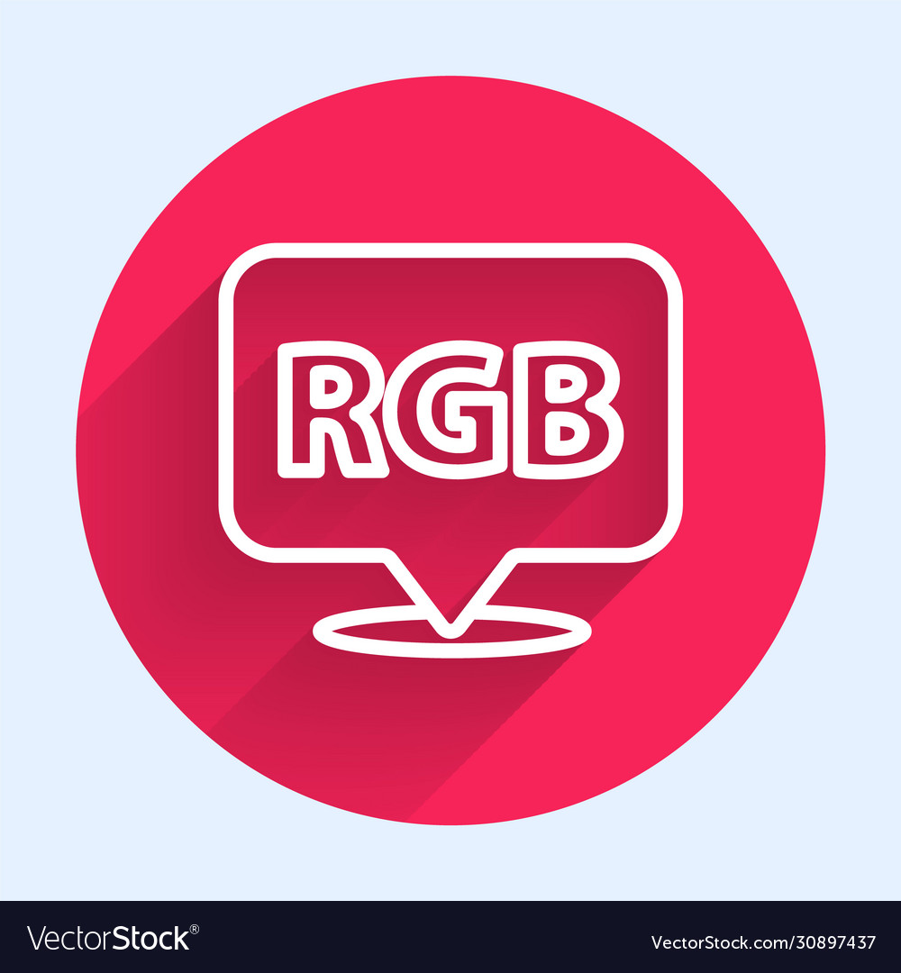 White line speech bubble with rgb and cmyk color vector image White line speech bubble with rgb and cmyk color