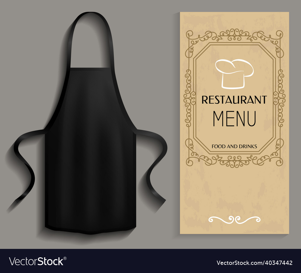 Bekleidung zum Kochen in der Küche in der Nähe von Restaurant vector image Bekleidung zum Kochen in der Küche in der Nähe von Restaurant