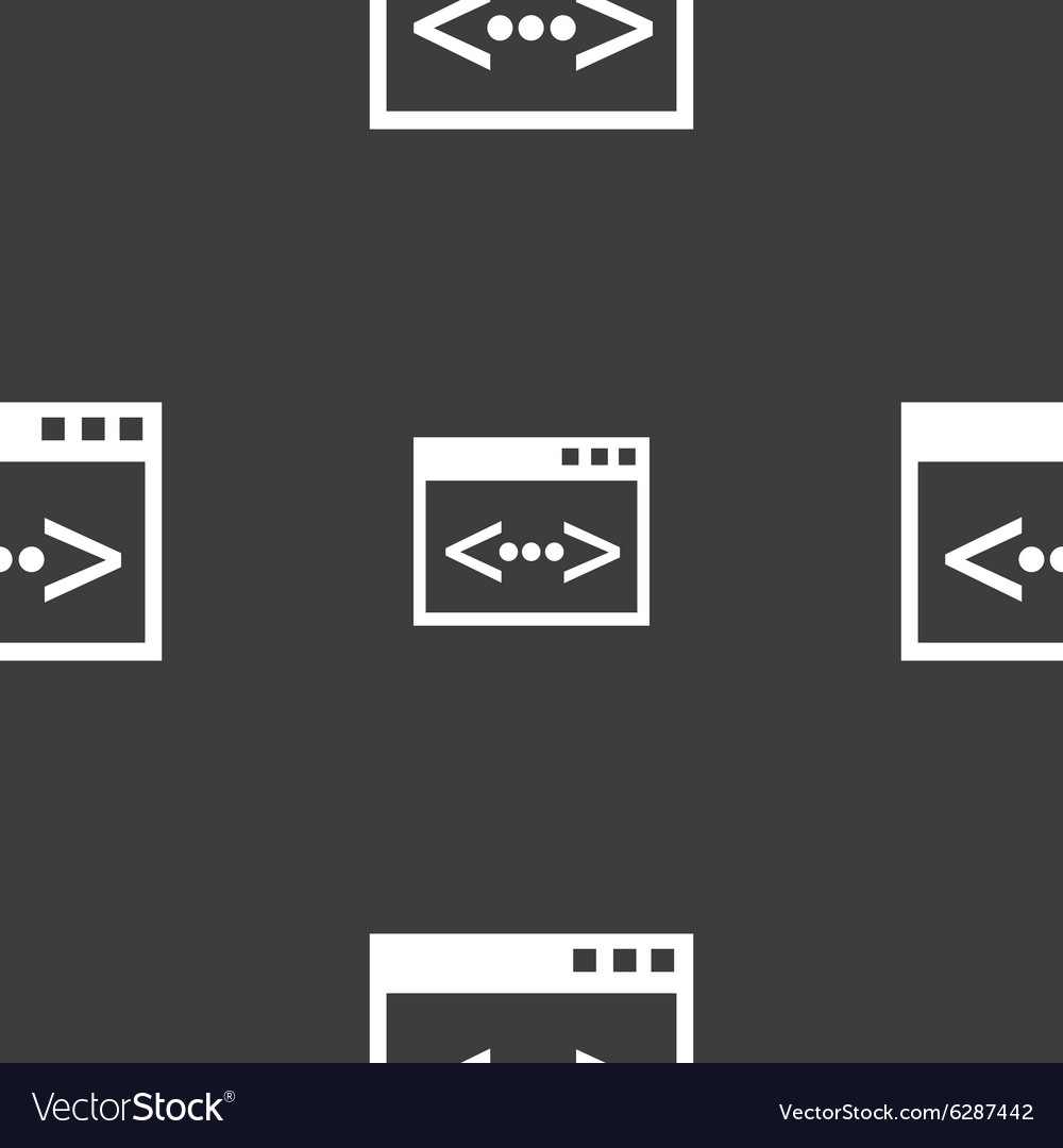 Code sign icon programmer symbol seamless pattern