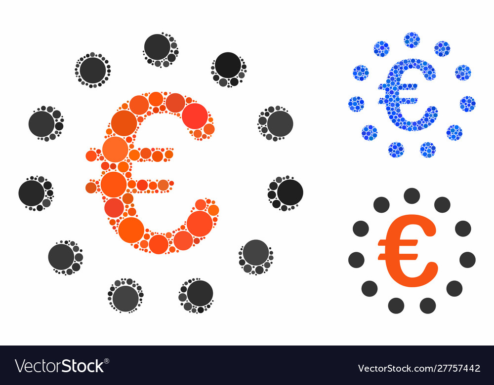 Euro union mosaic icon circle dots