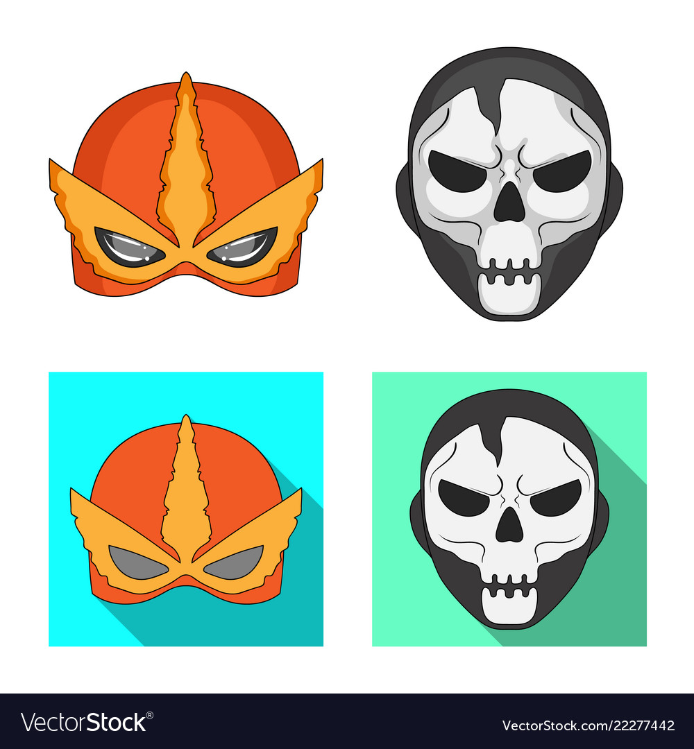 Isolated object of hero and mask icon set