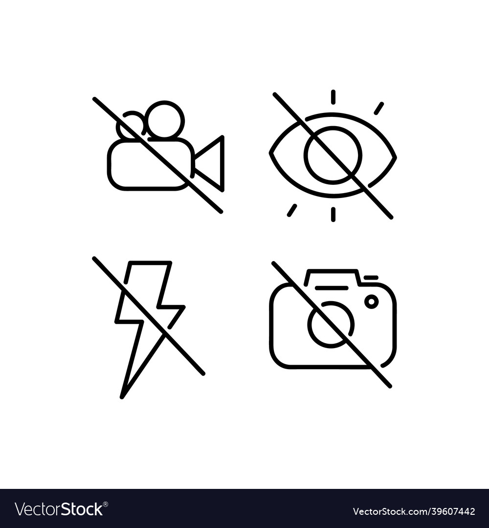 Linear not allowed icon collection design
