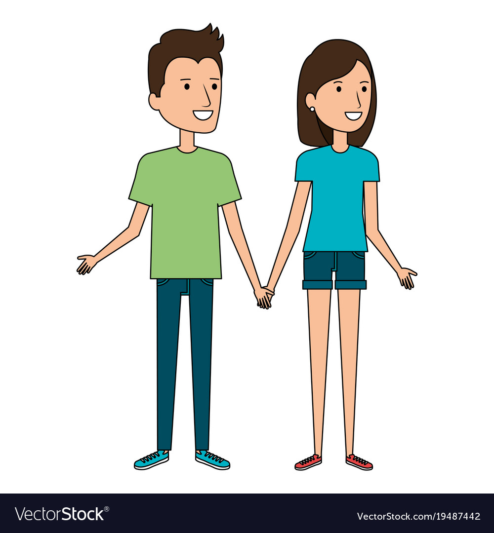 Lovers couple avatars characters Royalty Free Vector Image