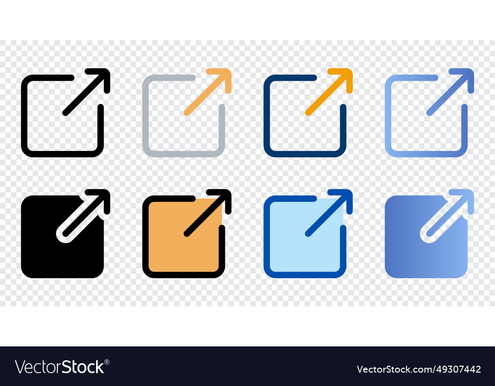 Maximize icons in different style vector image Maximize icons in different style