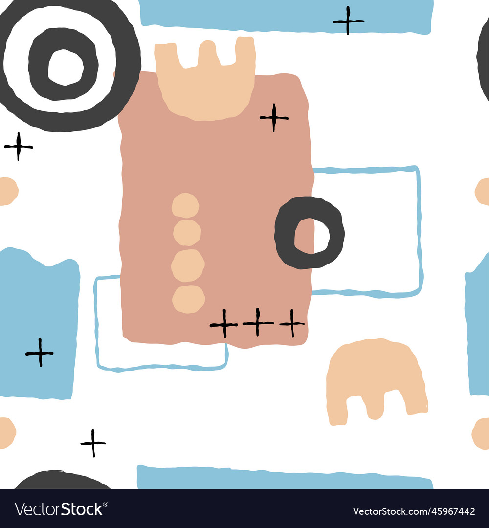 Seamless pattern with abstract geometric