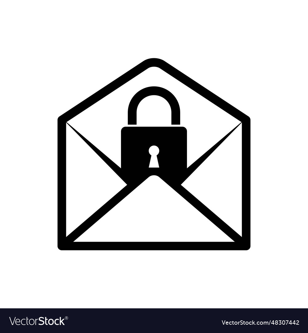 Secure mail icon pin code envelope new password vector image Secure mail icon pin code envelope new password