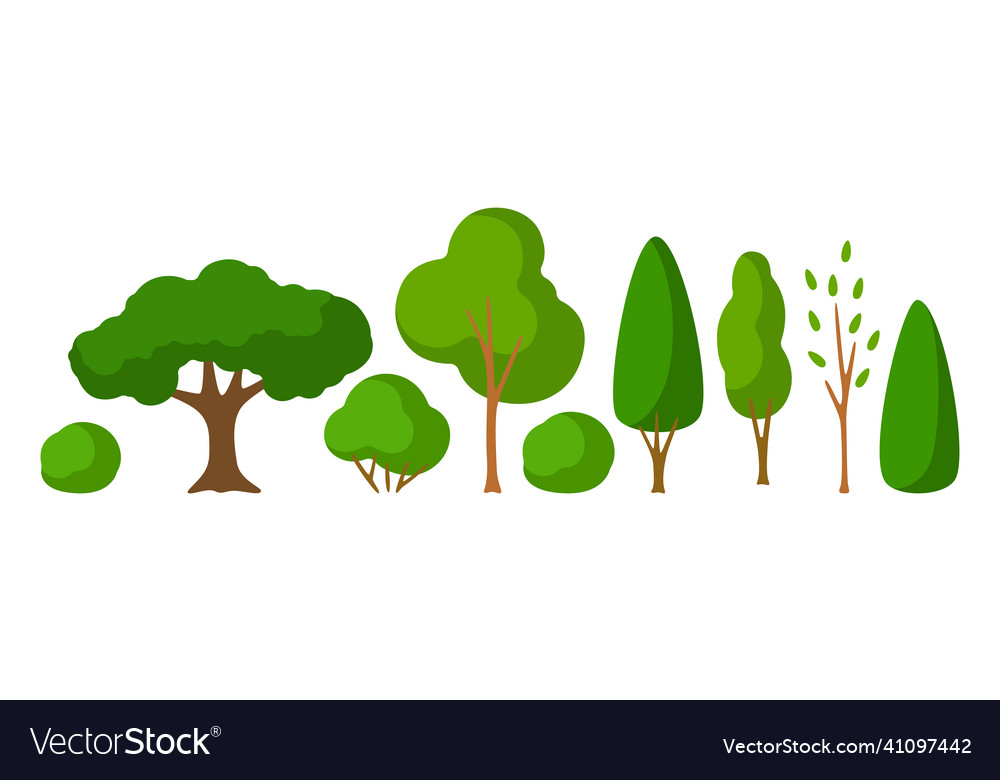 Spring or summer background with stylized trees vector image Spring or summer background with stylized trees