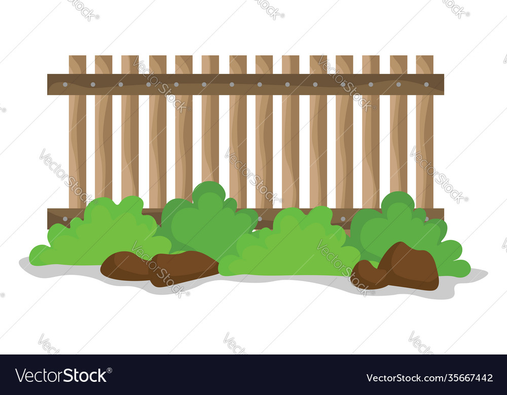 Wooden fence on white background