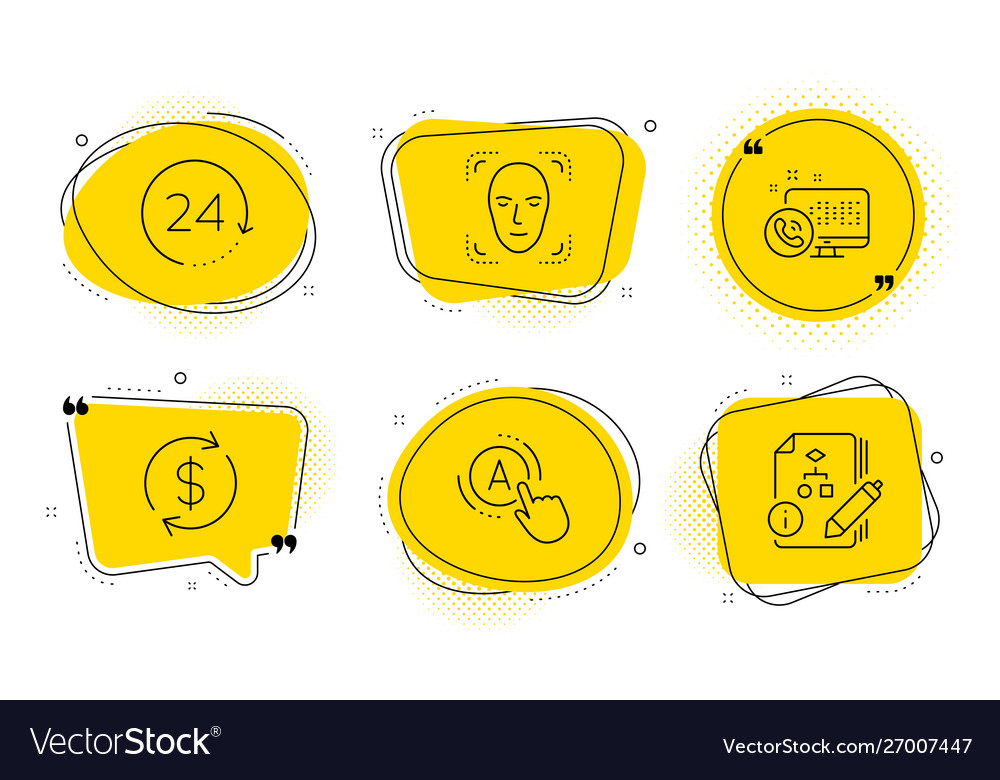 Ab testing usd exchange and face detection icons vector image Ab testing usd exchange and face detection icons