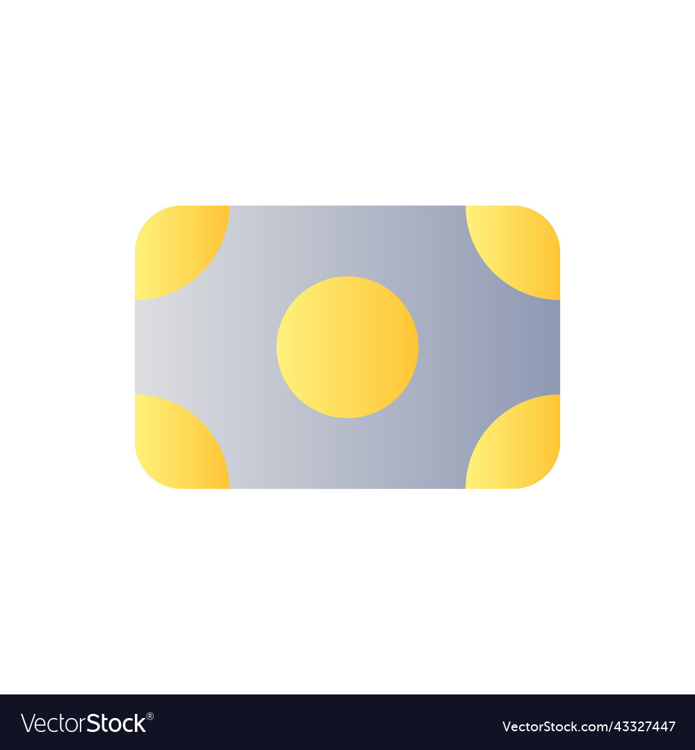 Banknote flat gradient color ui icon Vector Image Banknote flat gradient color ui icon