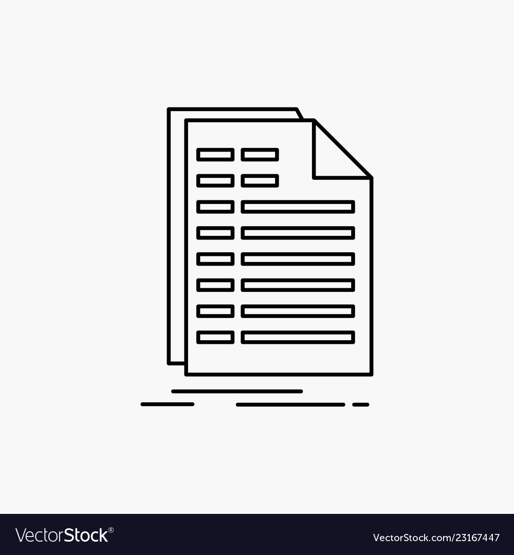 Bill excel file invoice statement line icon vector image Bill excel file invoice statement line icon