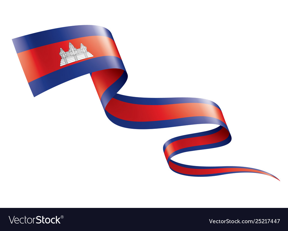 Cambodia flag on a white Royalty Free Vector Image