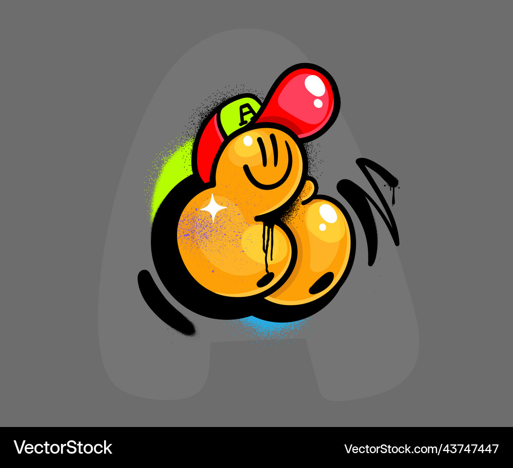 Cartoon letter a spray paint Royalty Free Vector Image