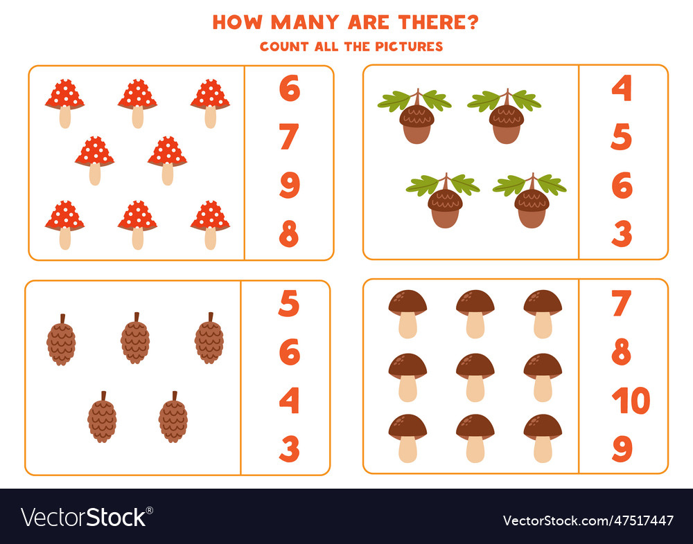 Counting game with cute forest elements