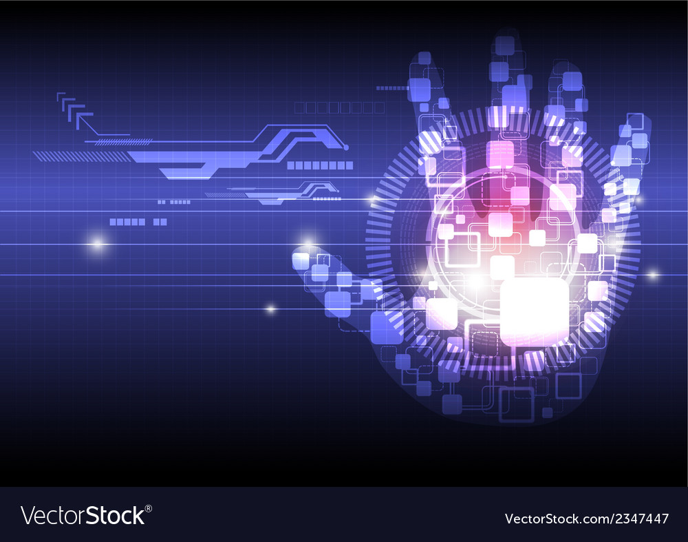 Digital hand technology background Royalty Free Vector Image