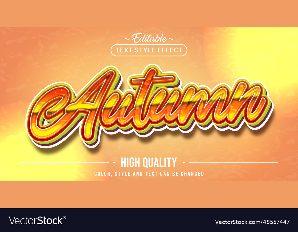 Editable text style effect - autumn
