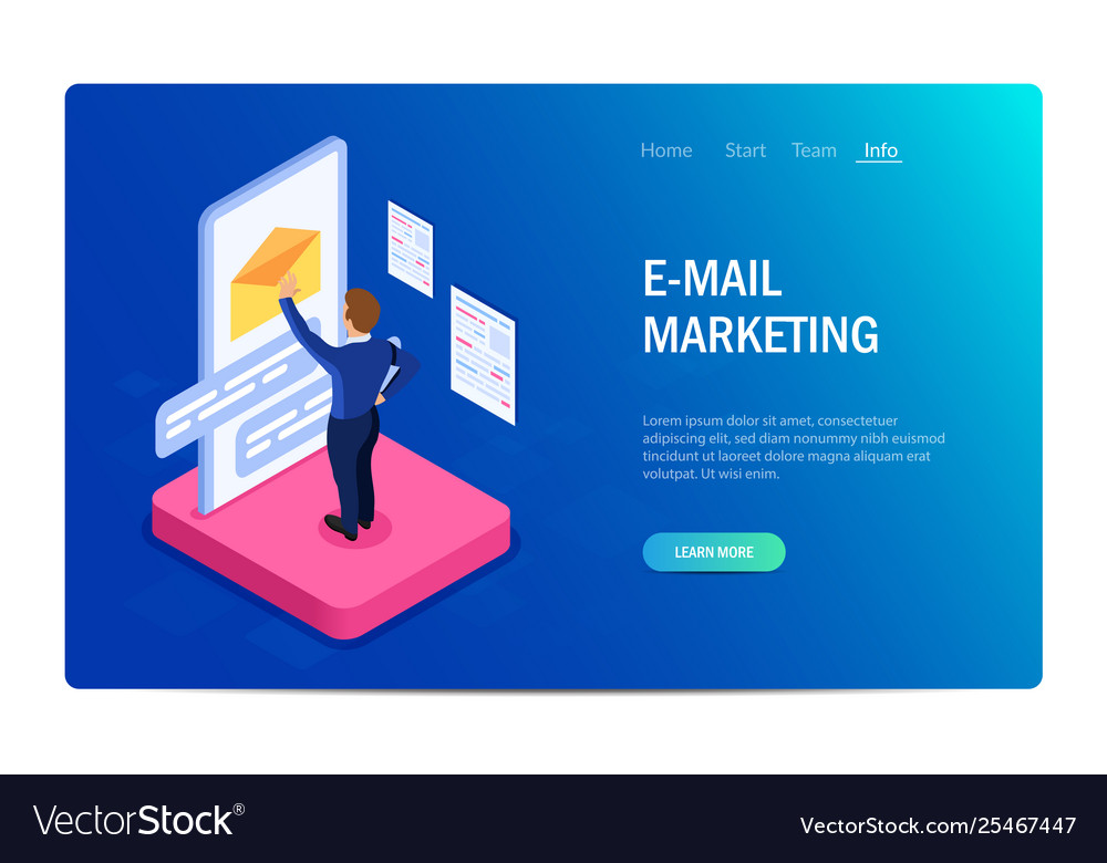 Email Marketing Concept With Characters Design Vector Image