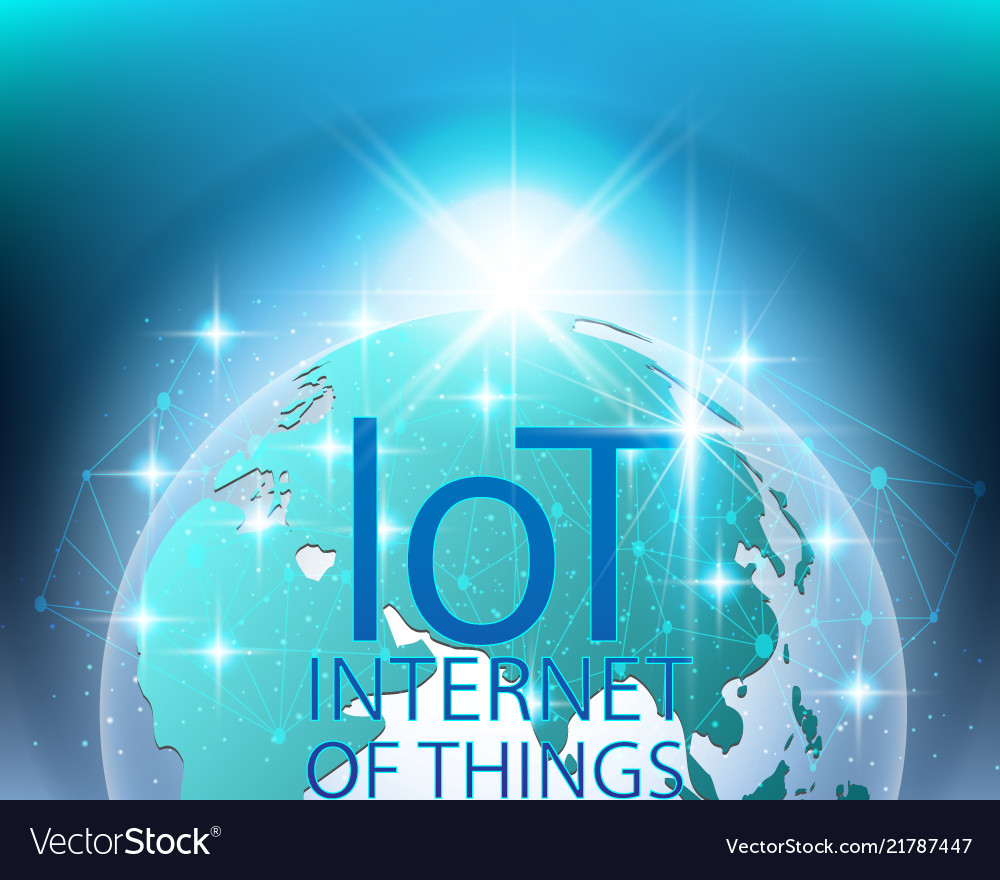 Global map internet of things connection around vector image Global map internet of things connection around