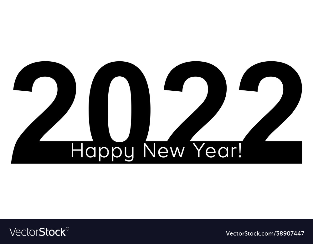 Happy New Year 2022 Text Design Royalty Free Vector Image