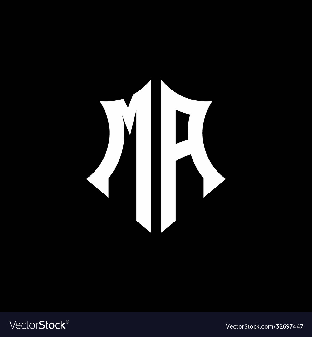 Ma monogram logo with a sharp shield style