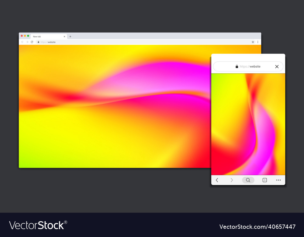 Modern web browser window interface design Vector Image Modern web browser window interface design