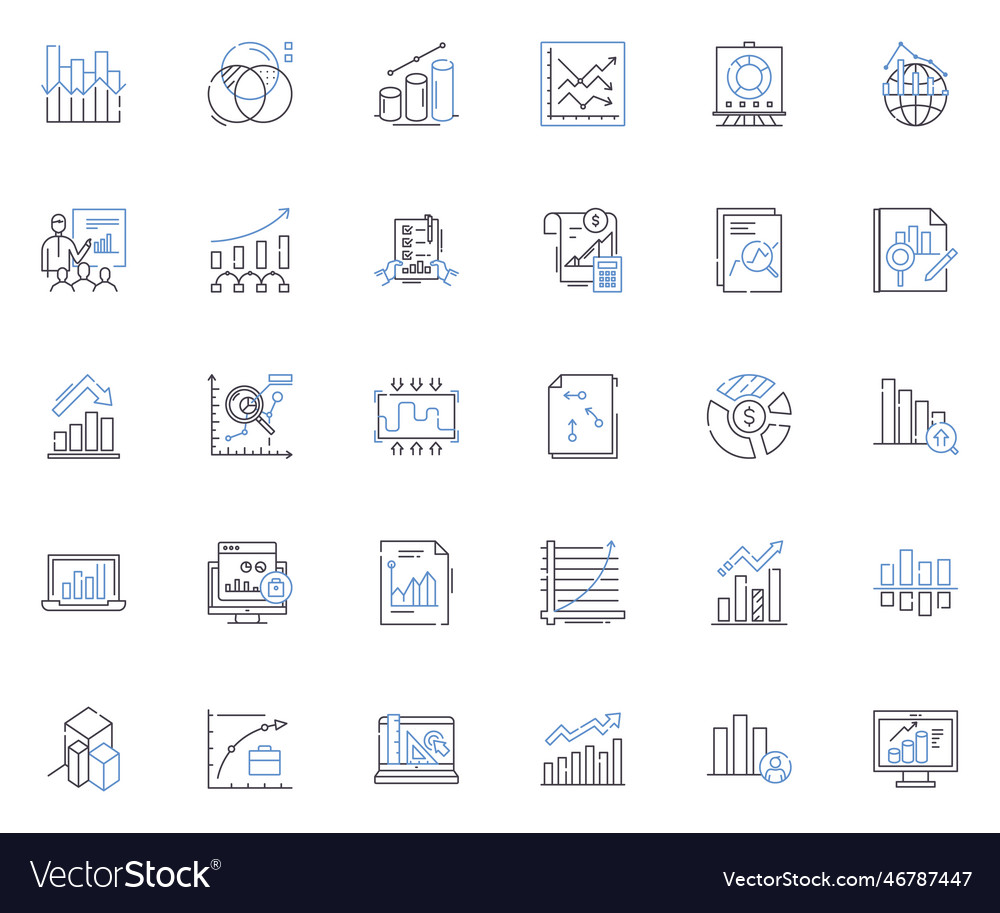 Numbers digits line icons collection quantity