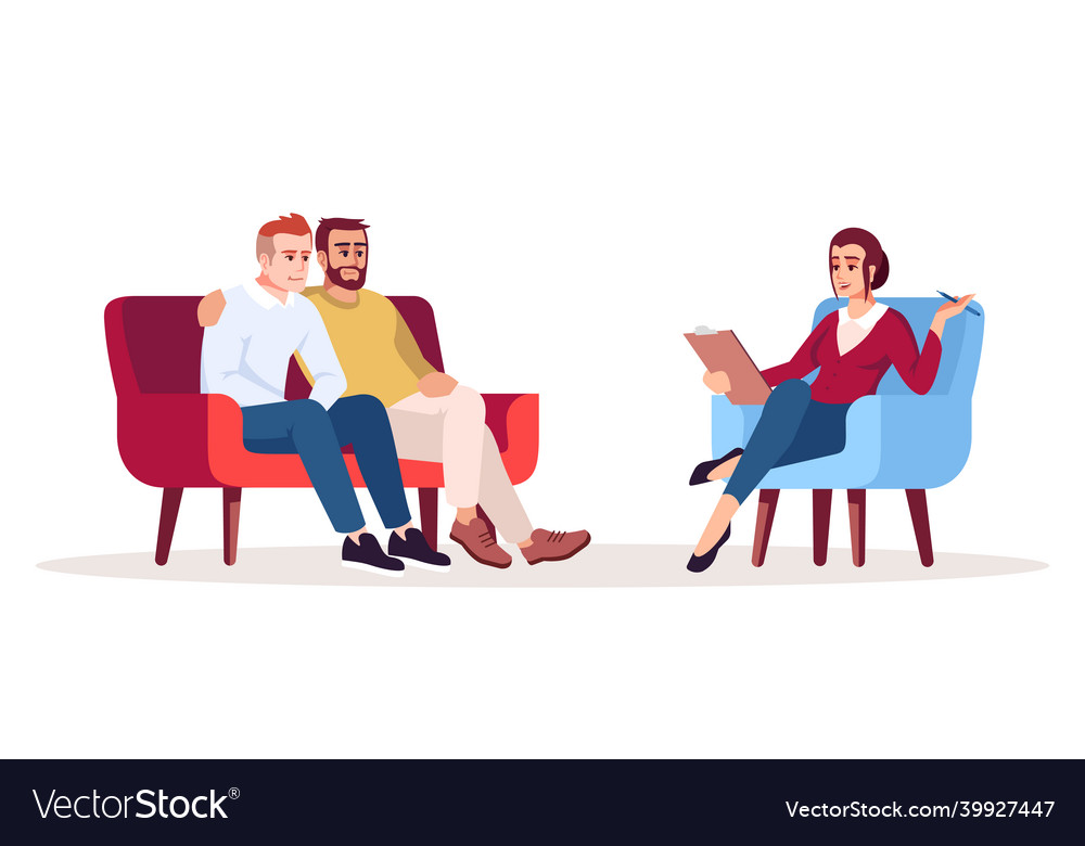 Psychotherapy session semi flat rgb color Vector Image