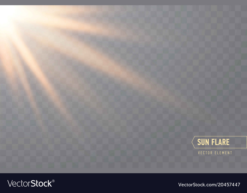 Realistic sun flare starburst transparent