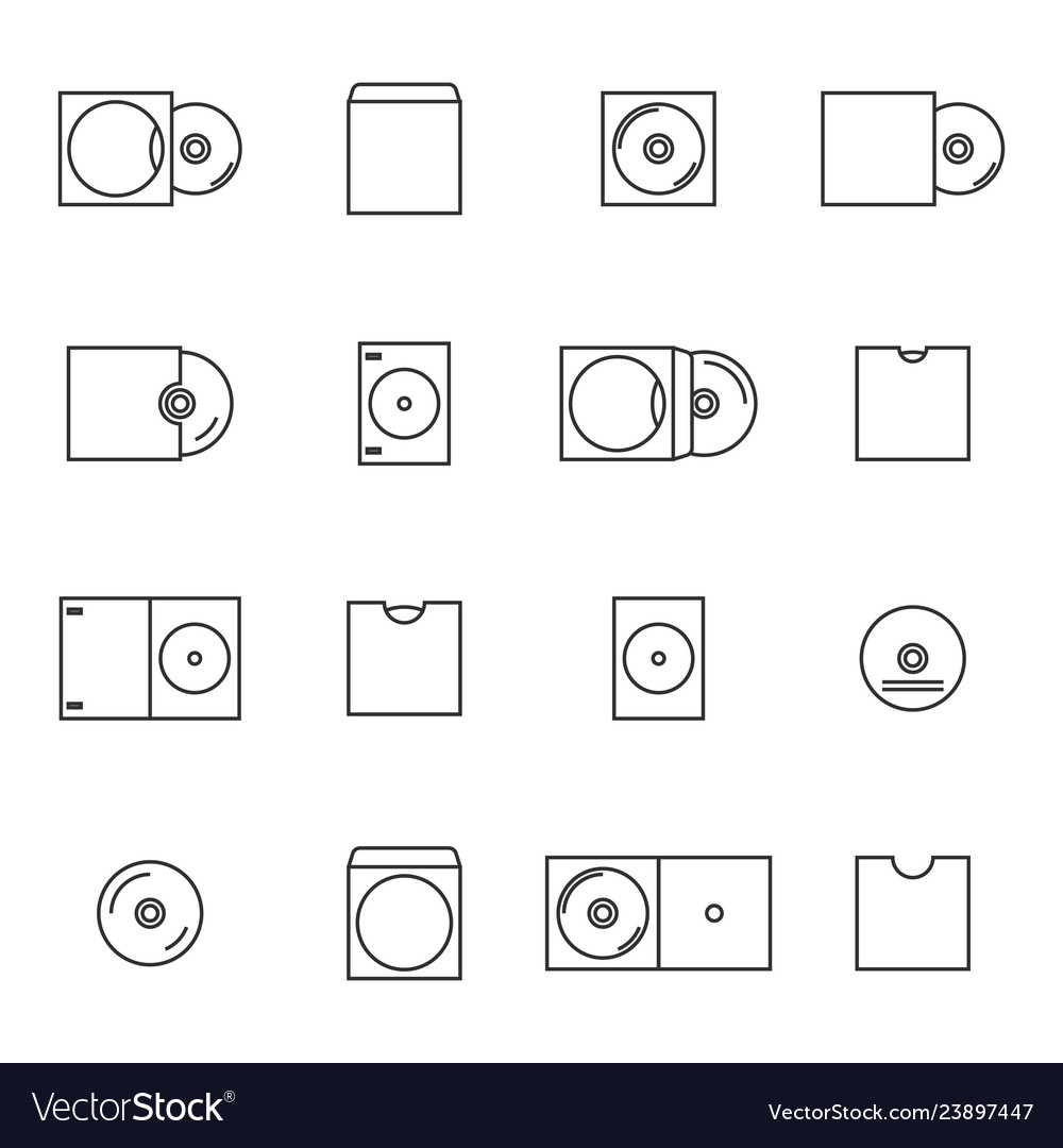 Set envelopes for cd with window vector image Set envelopes for cd with window