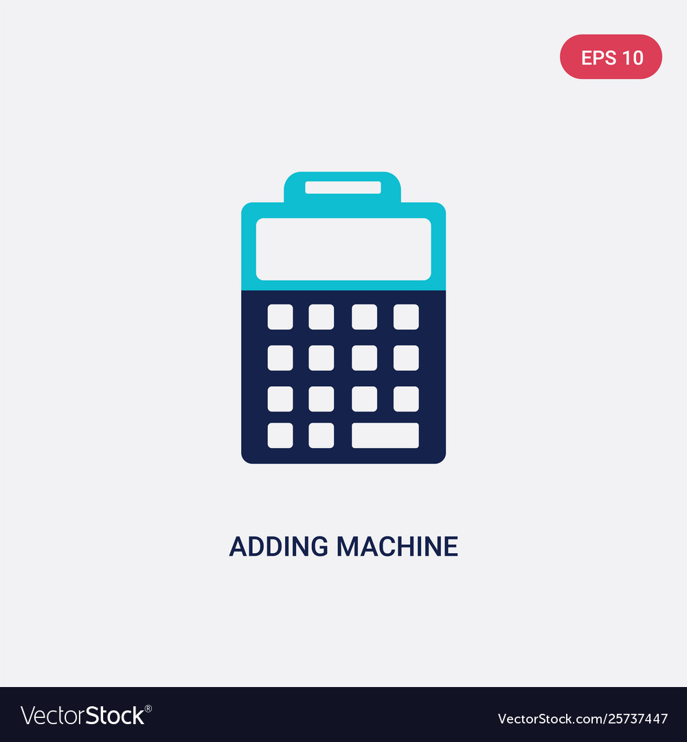 Two color adding machine icon from education