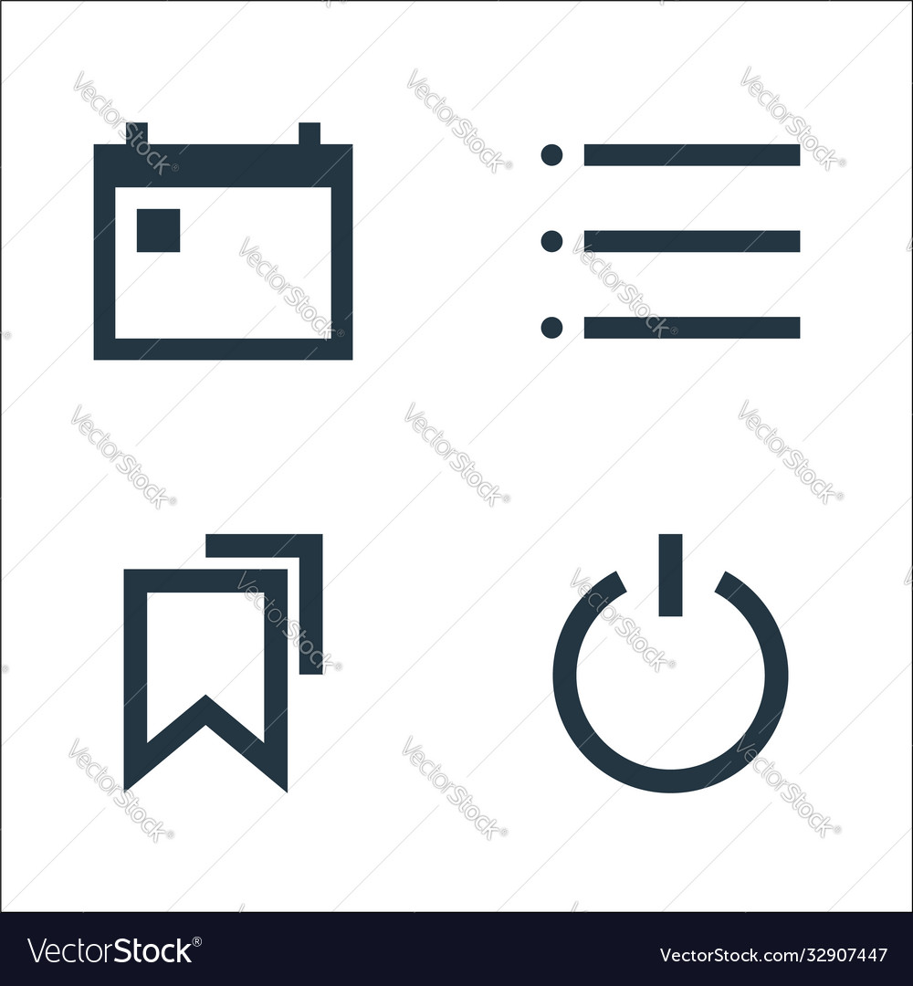 User interface line icons linear set quality Vector Image User interface line icons linear set quality