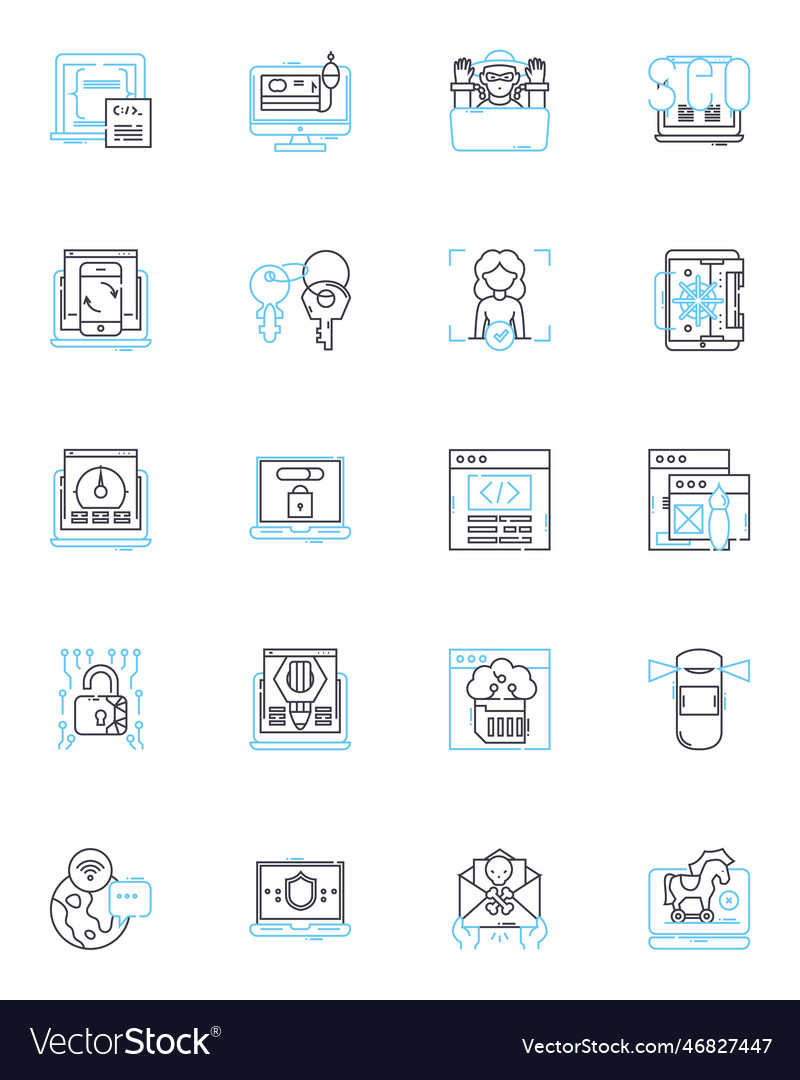 Web universe linear icons set connectivity Vector Image Web universe linear icons set connectivity