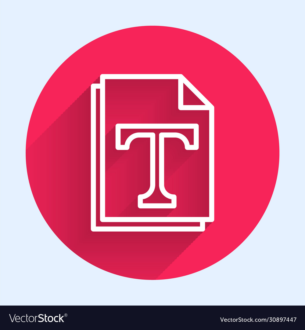 White line text file document icon isolated vector image White line text file document icon isolated