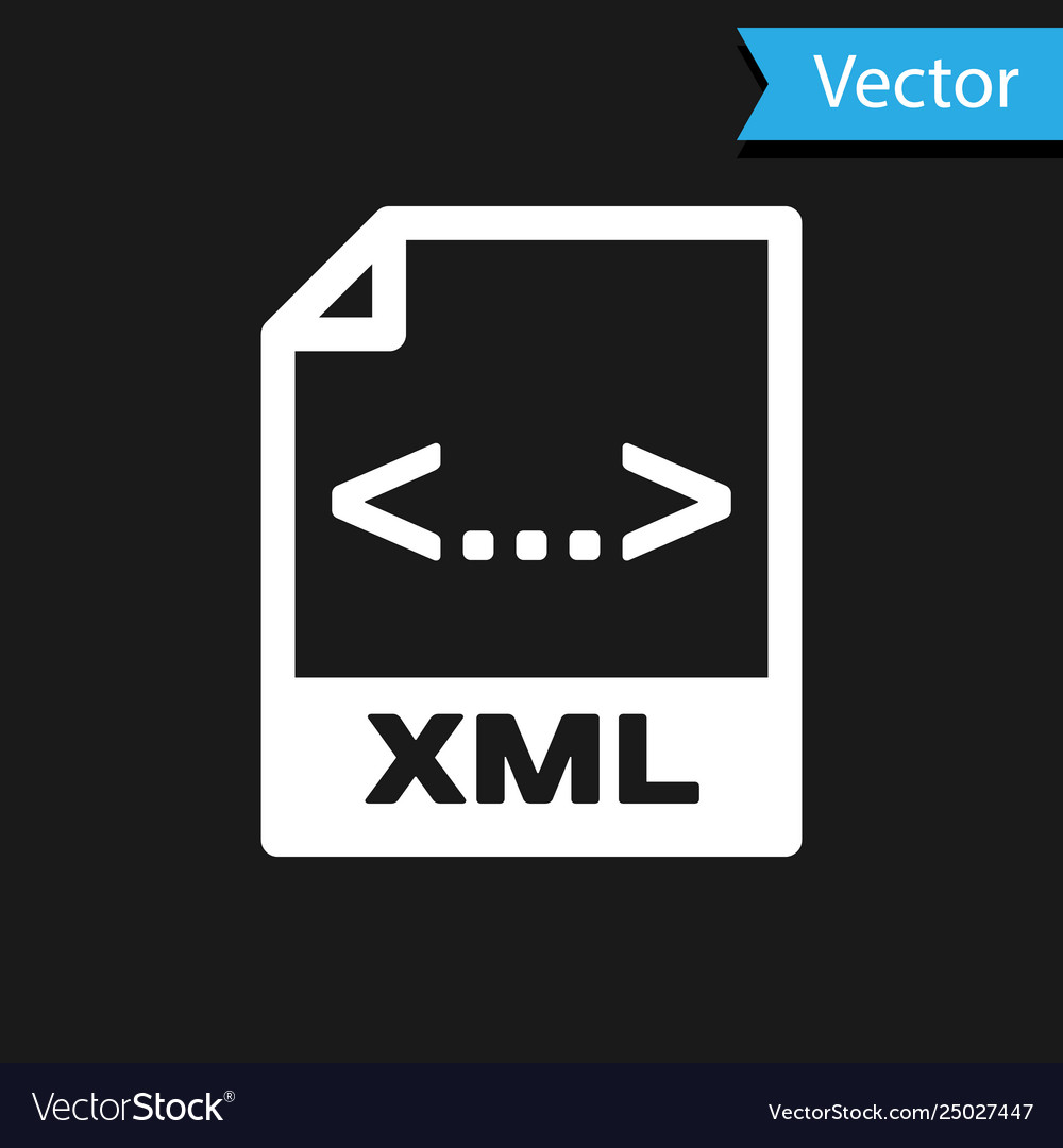 White xml file document icon download button Vector Image White xml file document icon download button
