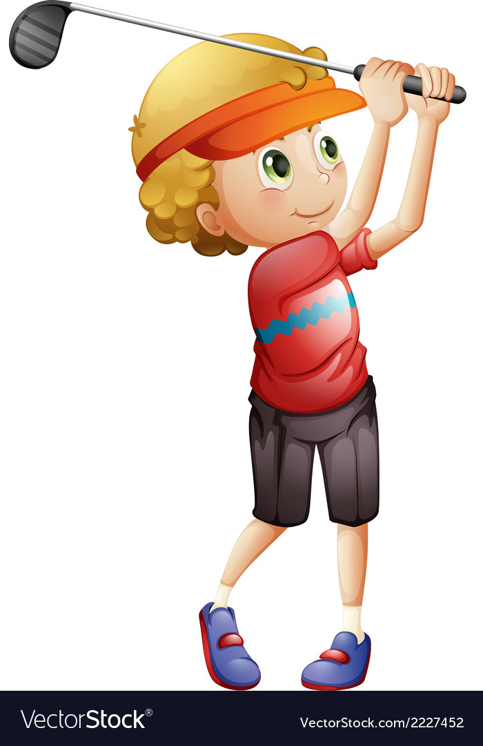 A boy golfing Royalty Free Vector Image - VectorStock