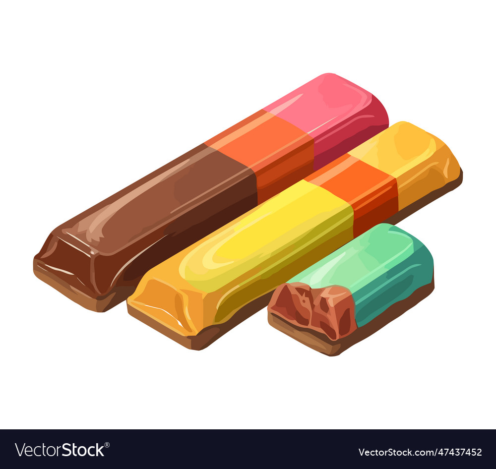 A of multi-colored candy packets isolated