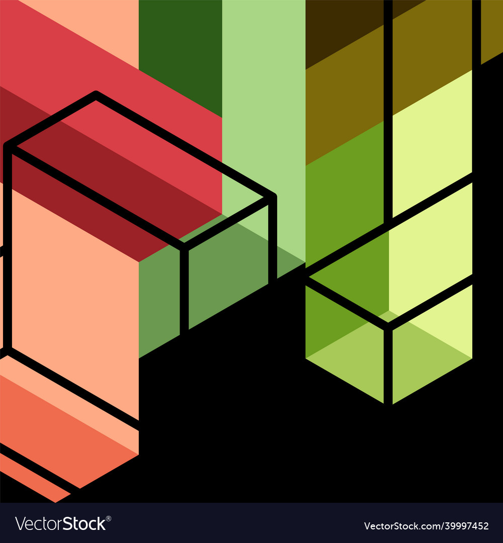 Abstract background 3d cubes cubic elements vector image Abstract background 3d cubes cubic elements