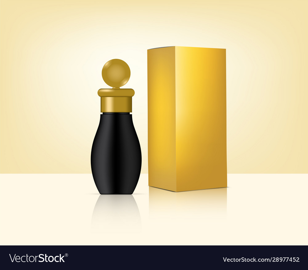 Bottle mock up realistisch gold kosmetische und box