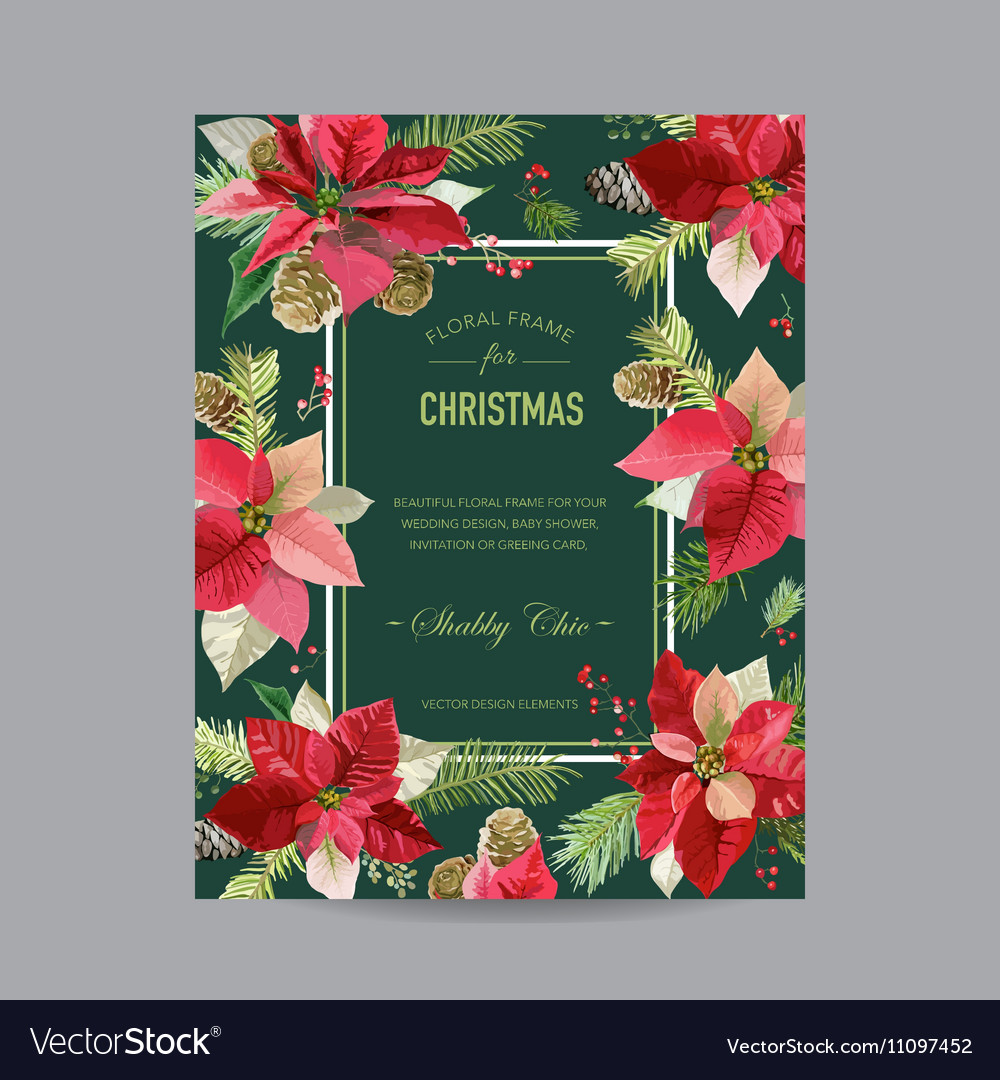 christmas invitation poinsettia greeting card christmas invitation card design