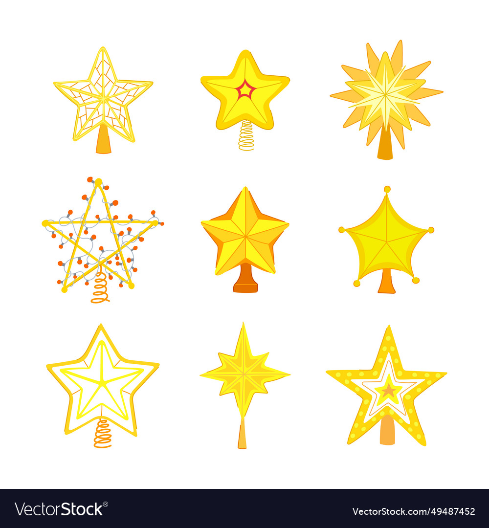 Christmas star set cartoon