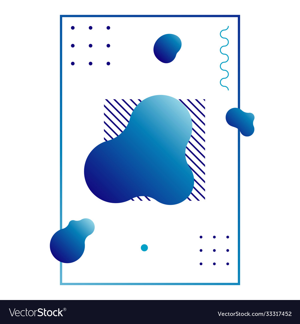 Gradient abstract liquid shape with geometric vector image Gradient abstract liquid shape with geometric