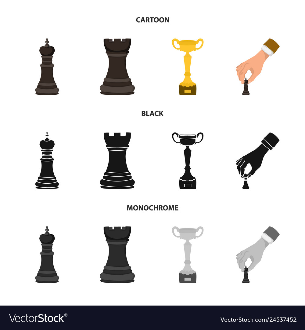 Isolated object of checkmate and thin icon set vector image Isolated object of checkmate and thin icon set