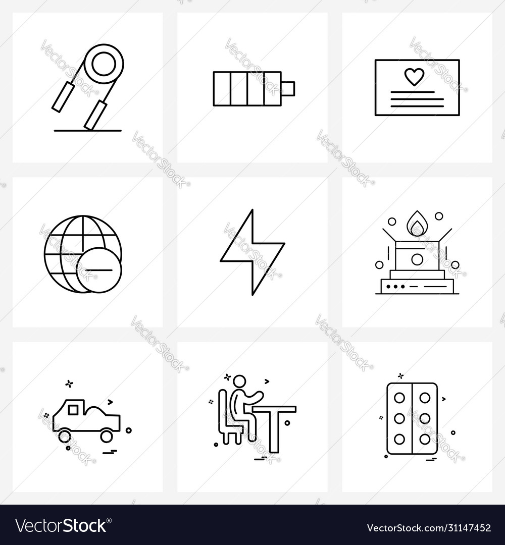 Isolated symbols set 9 simple line icons