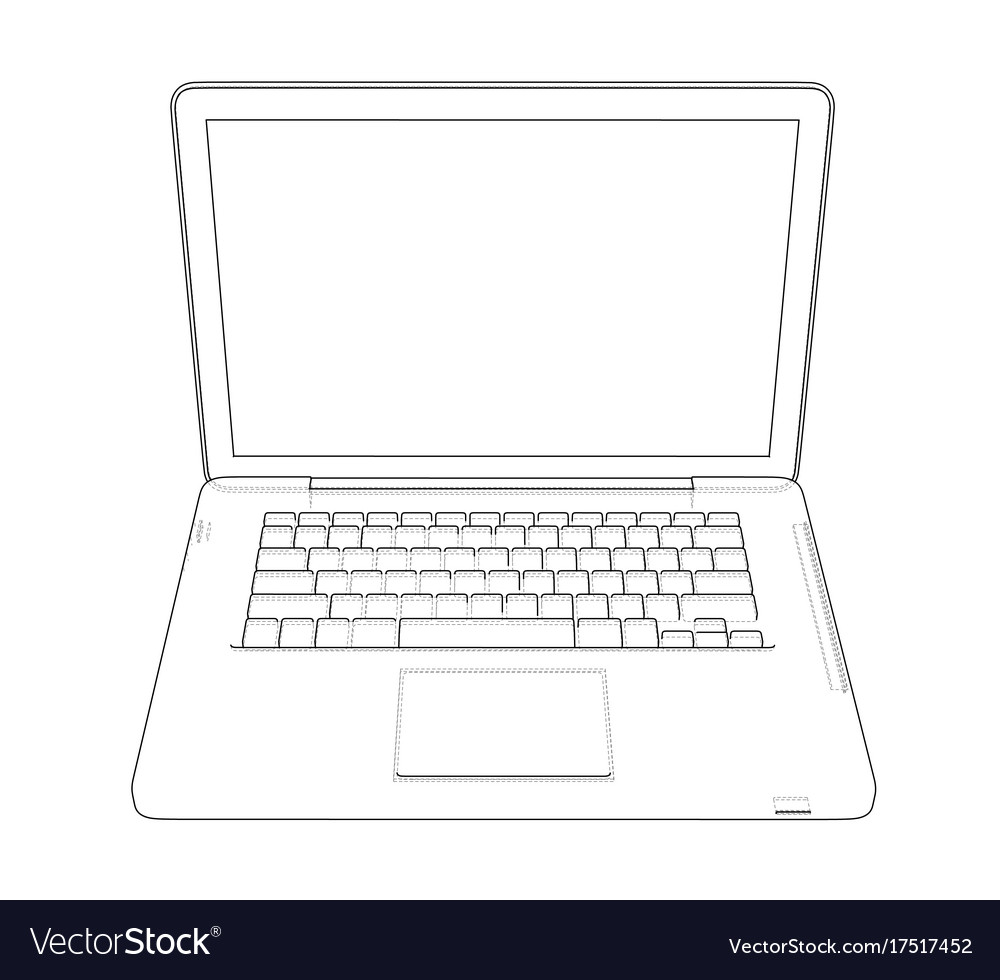 Laptop sketch Royalty Free Vector Image - VectorStock