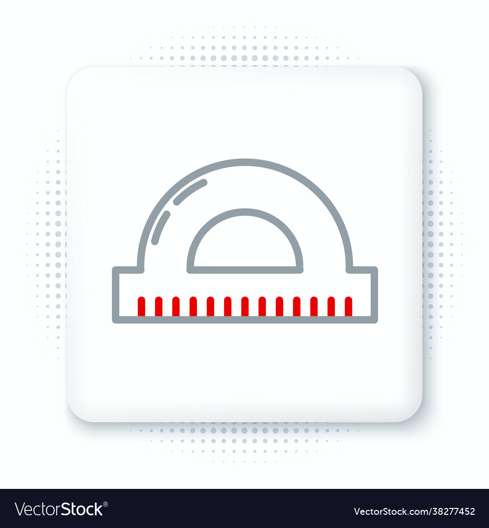 Line protractor grid for measuring degrees icon vector image Line protractor grid for measuring degrees icon