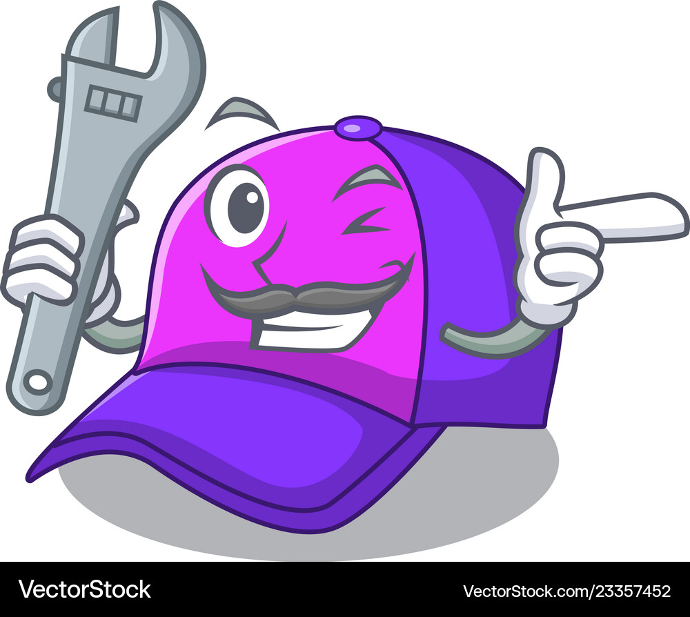 Mechanic baseball cap in shape cartoon beautiful Vector Image