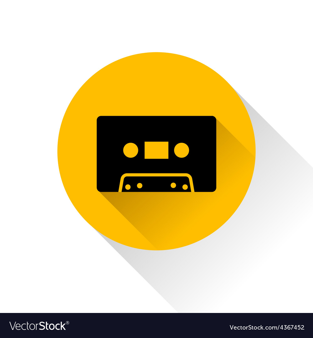 Modern audio icon with long shadow